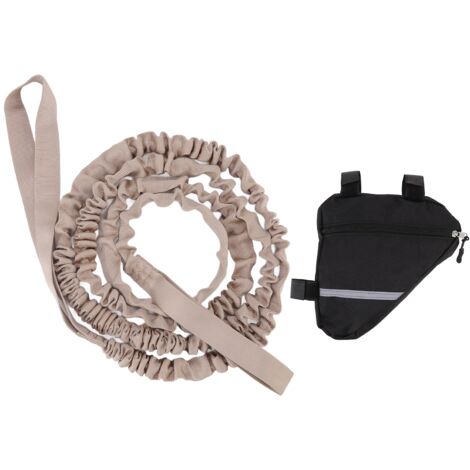 Ausziehbares Fahrradabschleppseil aus Nylon, 2,7 m lang, tragbar zum Laufen und Gehen, elastisches Design, khakifarben.