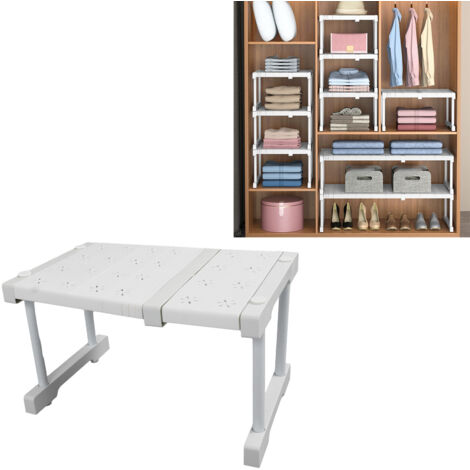 Ausziehbares Regalsystem für Schränke und Badezimmer, 11-teilig, längenverstellbar (27 bis 38 cm), Tragkraft 55 kg, Material: Carbon und Kunststoff