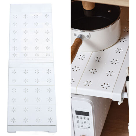 Ausziehbares Spannregal für Kleiderschrank und Garderobe – Verstellbare Stütze ohne Bohren, max. Belastung 20 kg, Länge 51–72 cm (ABS, PP, Metallrohr) – 9-teilig, weiß/modern