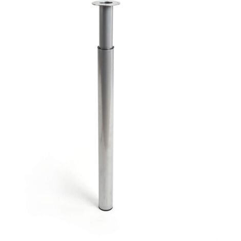 Ausziehbares zylindrisches Stahlbein in Aluminiumfarbe Mod. 406e. Höhe 71/110cm REI