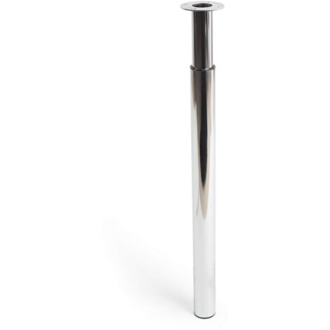 Ausziehbares zylindrisches Stahlbein in glänzendem Chrom-Finish, Mod. 406e. Höhe 71/110cm REI