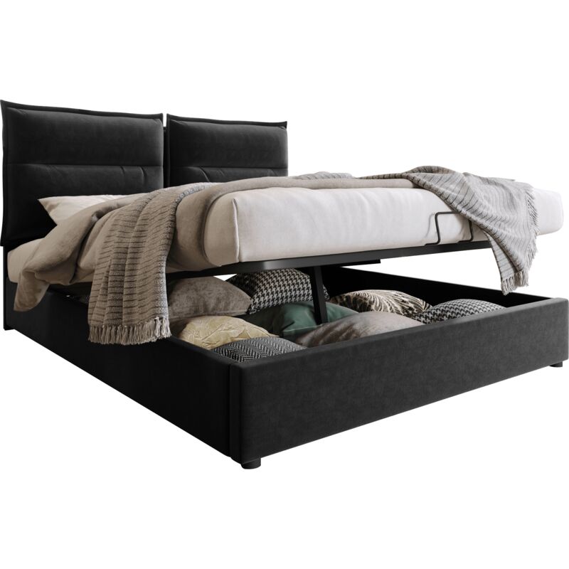 Mivray Ausziehbett 90x200 Cm Mit Verstellbarem Gestell, Samt, Rosa