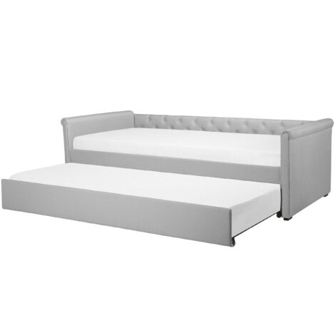 Ausziehbett Stoff LIBOURNE 80 x 200 cm Hellgrau