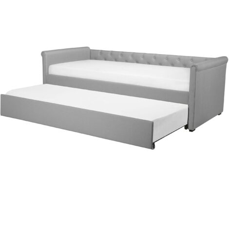 Ausziehbett Stoff LIBOURNE 90 x 200 cm Hellgrau