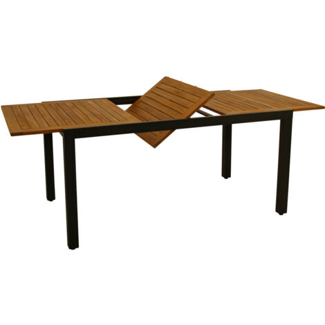 Ausziehtisch MILOS 150/200x90cm, Aluminium anthrazit + Akazie geölt, FSC®-zertifiziert