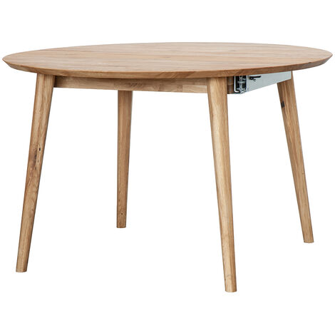 Ausziehtisch rund, 120cm Durchmesser, ausziehbar auf 165cm, Wildeiche massiv geölt, TARVA-69