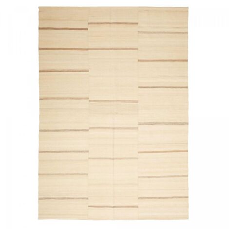 Authentique tapis d'Orient kilim fait main 163x233 beige et crème
