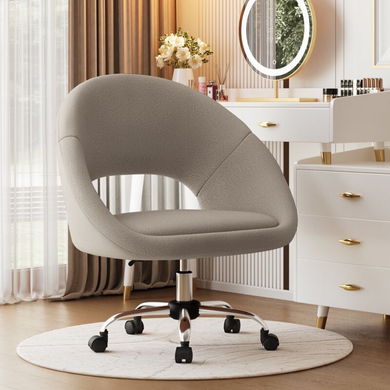 Authmic - Chaise Bureau avec Dossier en Nuage Fauteuil Ergonomique avec Hauteur Réglable Chaise Pivotante à 360° Fauteuil de Coiffeuse pour Salon