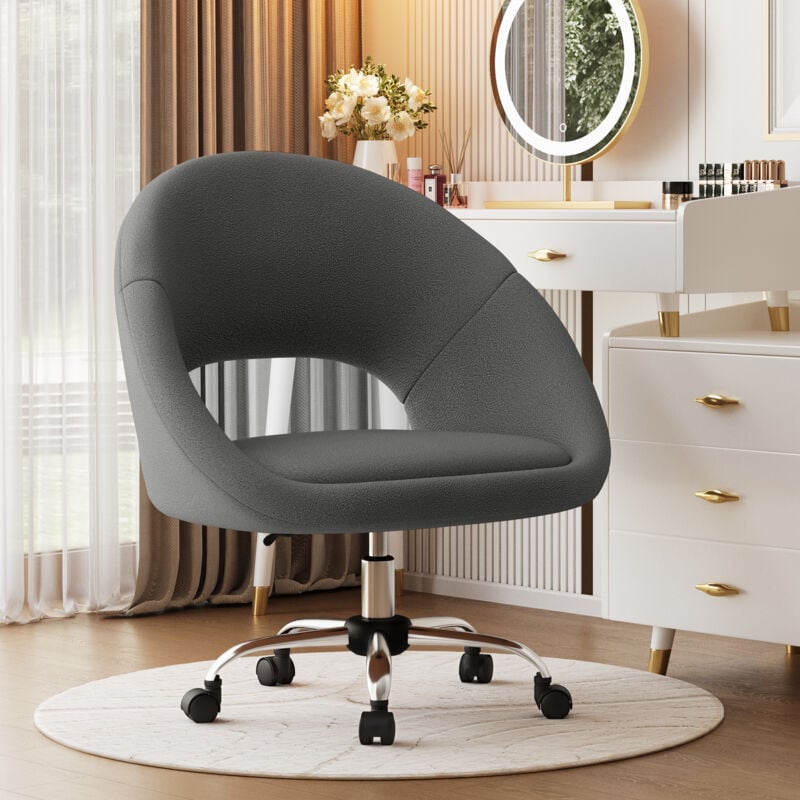 Authmic Chaise Bureau avec Dossier en Nuage Fauteuil Ergonomique avec Hauteur Réglable Chaise Pivotante à 360° Fauteuil de Coiffeuse pour Salon