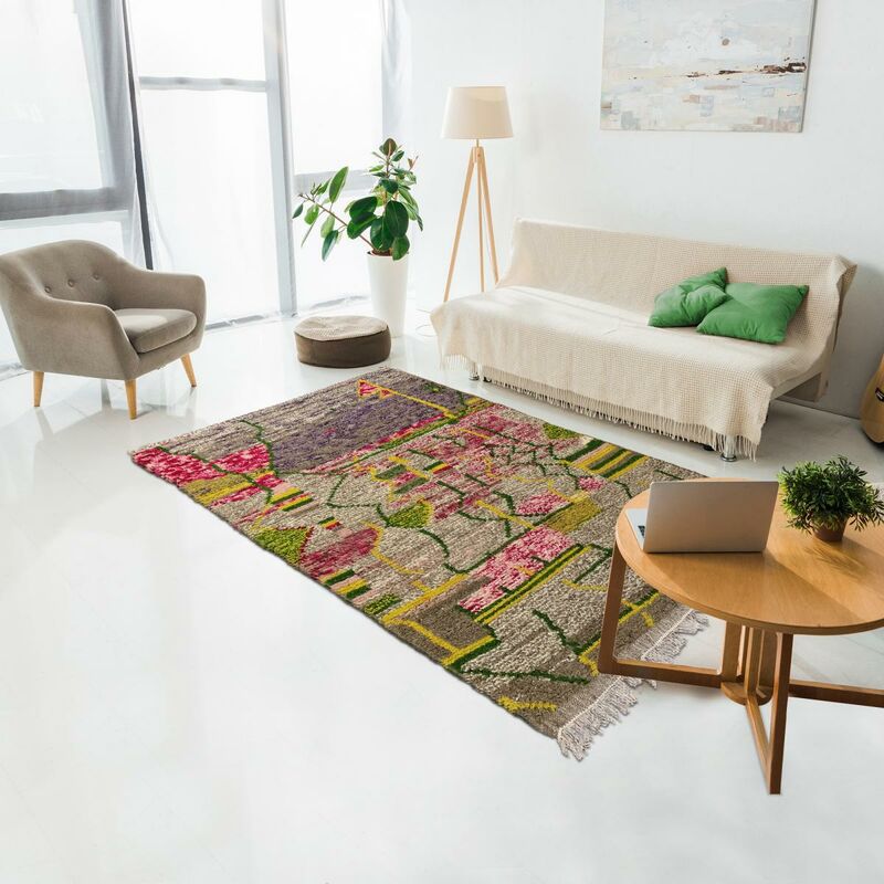 

Berber Carpet Berbre Azillal 23 en lana multicolor - Multicolore