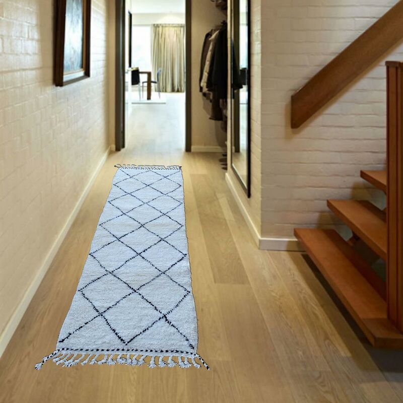 

Beni Ouarain Berber Carpet AC en Lana Crema - Crème