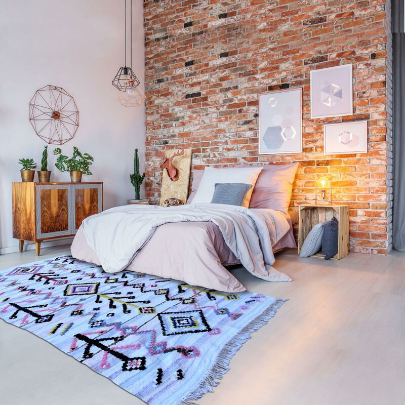 

Anuncio de alfombra bereber de Beni Ouarain en algodón multicolor - Multicolore