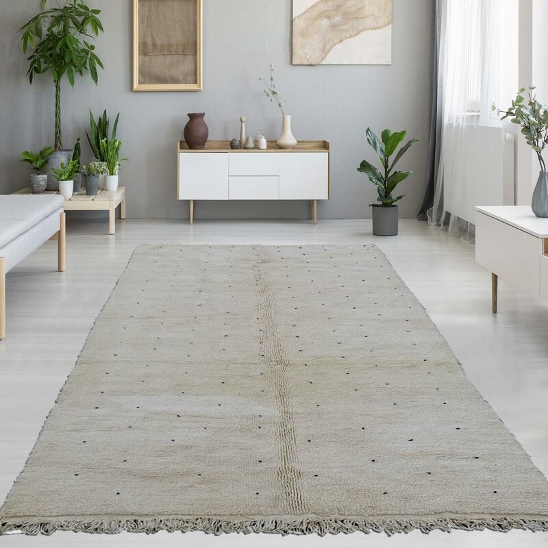 

Beni Ouarain Berber Carpet Ai Cream Wool - Crème