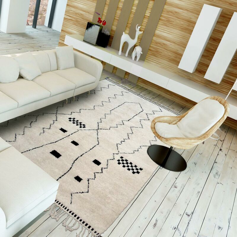 

Unamourdetapis - Beni Ouarain Berber Carpet K Cream Wool - Crème