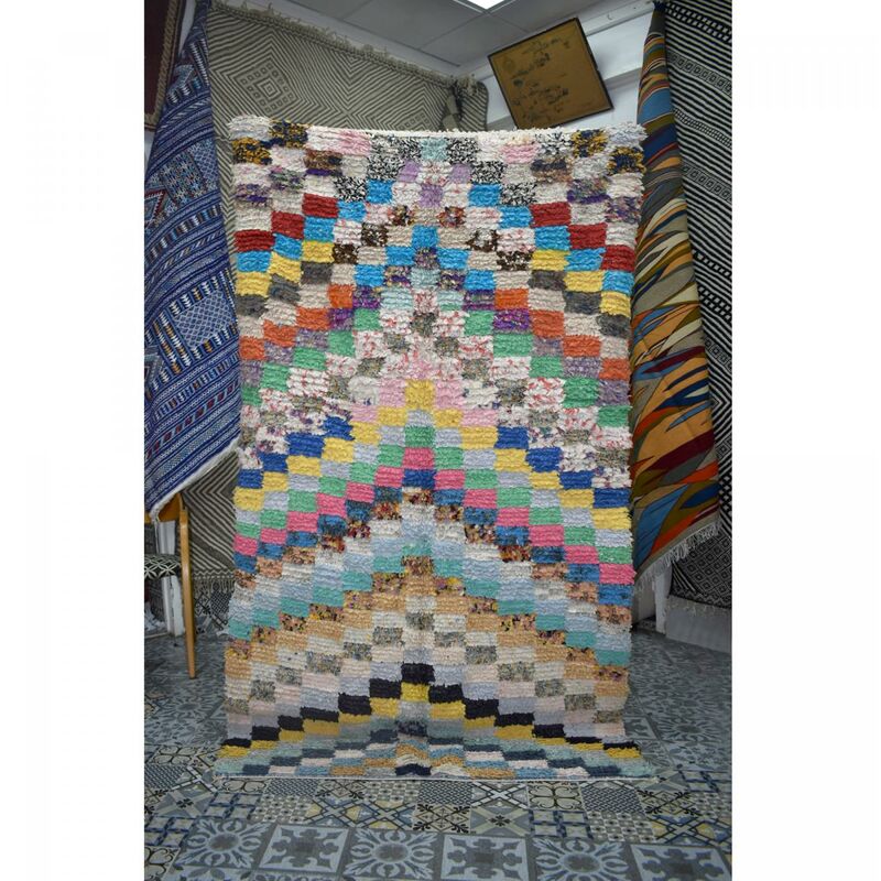 

Unamourdetapis - Auténtica alfombra bereber Bn Bn Bn Carpet Lounge Mano anudada Alfombra Sala de estar o habitación en Multicolore