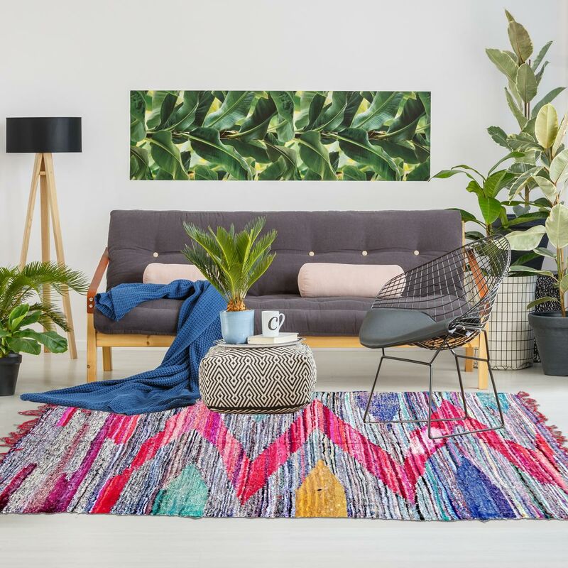 

Berber Carpet Boucharouette 6 en algodón multicolor - Multicolore
