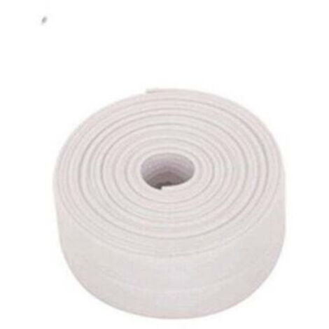 Auto Adhésif Joint Silicone Blanc Salle De Bain PVC Bande Etancheite Autocollante Anti Moisissure Joint Porte Douche pour Cuisine Toilette 2 Pièces（blanc）