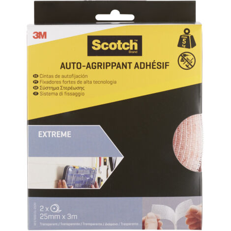 Auto-agrippants Scotch® Extrême, transparent, 25 mm x 3 m