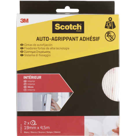 Auto-agrippants Scotch® pour Intérieur, blanc, 19 mm x 4,5 m