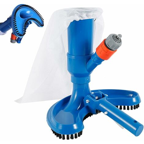 Auto ​Aspirateur Piscine Mini à Jet avec Tête d'aspiration à Nettoyage Rapide Portable avec Brosse et Raccord De Tuyau, Aspirateur Accessoires De Nettoyage pour Spa étang Piscine Fontai