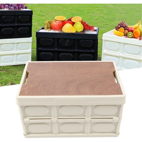 Auto-Aufbewahrungsbox - 30L Organizer - erweiterbare weiße Kunststoff-Aufbewahrungsbox mit Deckel für Zuhause und Auto - 1465g - 1 Box + Deckel.
