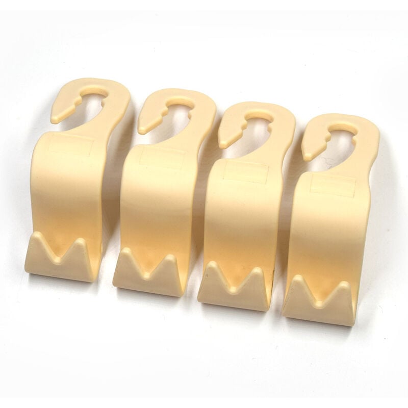 Image of Auto-Aufbewahrungshaken, Handtaschenhalter für die Rückbank (4er-Set, Beige) 85 x 70 mm