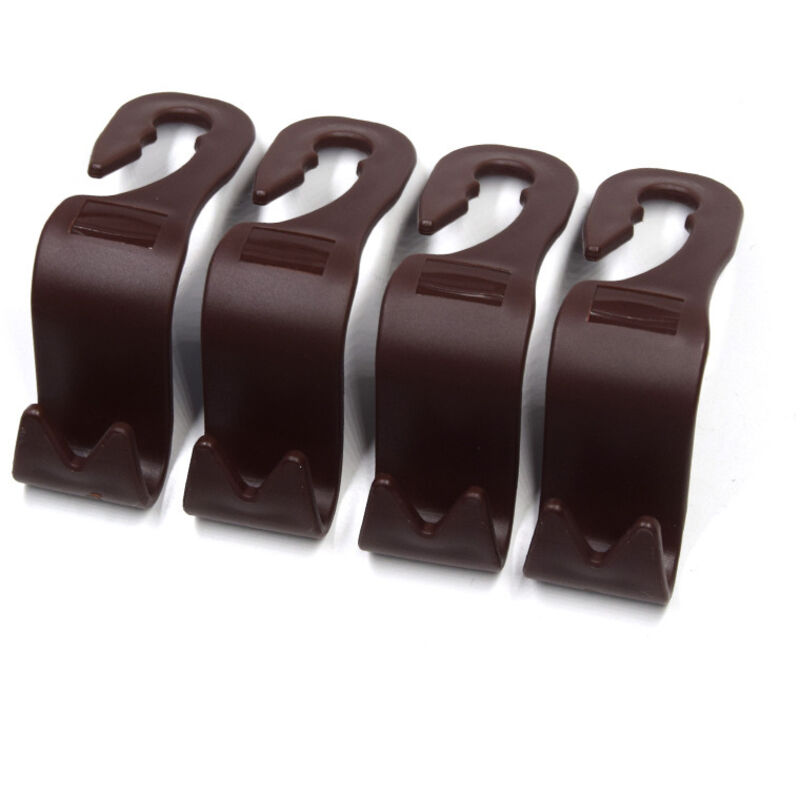 Image of Auto-Aufbewahrungshaken, Handtaschenhalter für die Rückbank (4er-Set, Braun) 85 x 70 mm