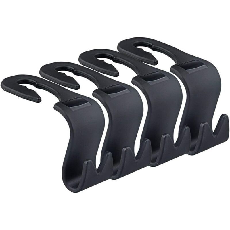 Image of Auto-Aufbewahrungshaken, Handtaschenhalter für die Rückbank (4er-Set, Schwarz) 85 x 70 mm