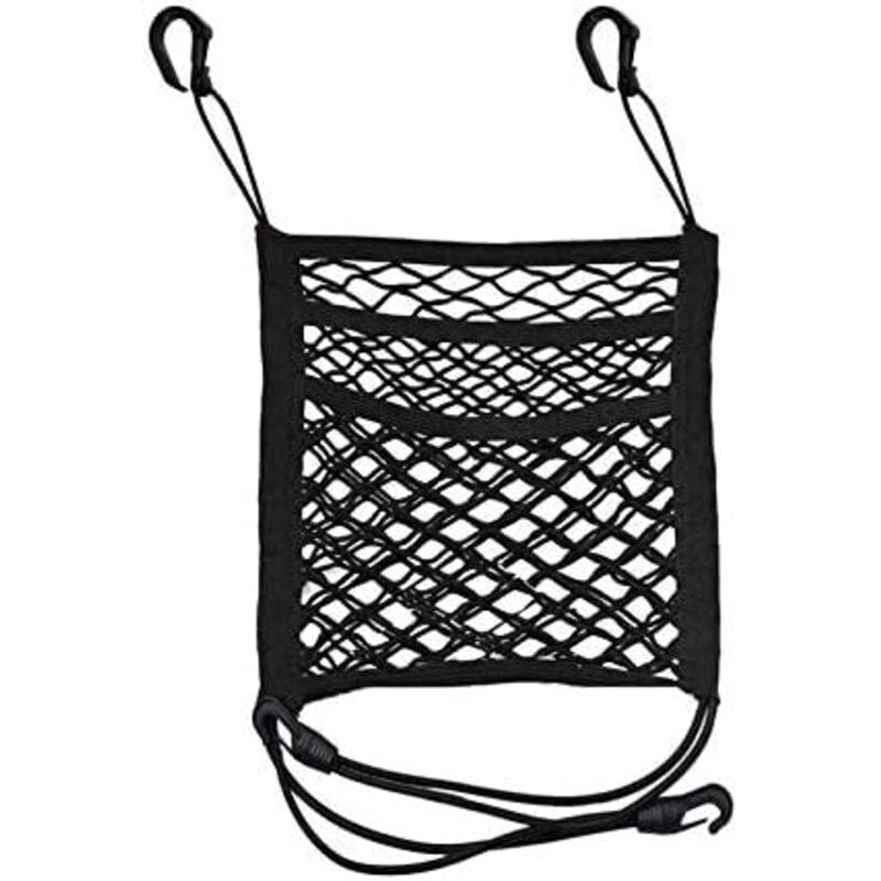 Image of ZVD - Auto-Aufbewahrungsnetz – 2-lagiger Mesh-Organizer, Sitzlehnentasche, Aufbewahrungsbarriere