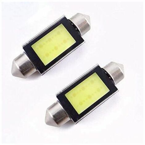 Auto-Cob-LED-Kennzeichenbeleuchtung, 2 Stück, Xenon-Weiß, 36 mm, 6418 C5W, 4 W, Glühbirnen, 12 V, LED-Scheinwerfer, Auto-Lenklampe, Bremssignal, Rückfahrlicht (Weiß)