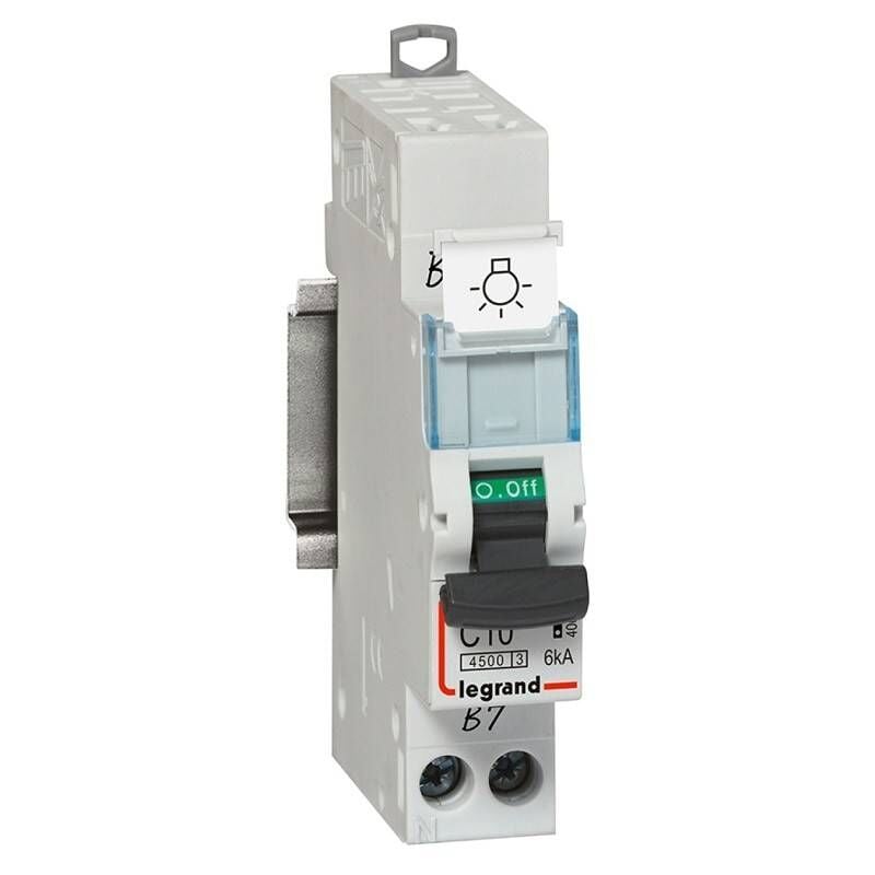 Disjoncteur DNX³4500 6kA arrivée borne automatique sortie borne à vis 1P+N 230V 40A courbe C 1 module LEGRAND 406887