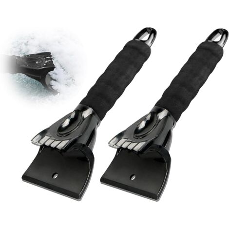 Auto-Eiskratzer, 2 Stück, Auto-Schneekratzer, Kunststoff-Eiskratzer mit rutschfestem Griff, Rakel für Fenster, Glas, Duschtür, Auto-Windschutzscheibe, Schwarz