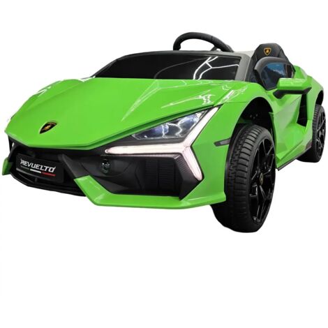 Auto Elettrica Bambini 2 Posti 24V Verde Sedili in Pelle e Telecomando