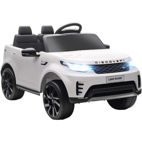 Auto elettrica bambini 3-6 anni Land Rover Discovery 12V 2.5-4.5km/h 2 motori telecomando USB bianca