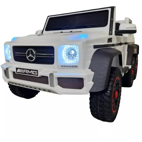 Auto Elettrica per Bambini Mercedes G63 Bianco 12V Pneumatici in Gomma
