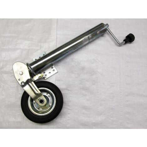 Auto Folding Jockey Wheel With Fixing Bracket 60MM (Telescopic Metal Rim Caravan Trailer Guide)