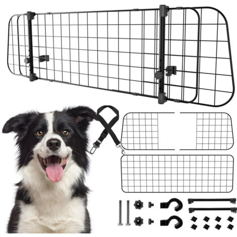 auto griglia per cani Con 3 fili spinati regolabili in larghezza Per cani 90-145 cm nero