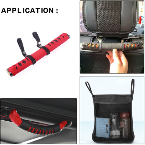 Auto-Haltegriff im Samurai-Schwert-Stil, Geländewagen-Haltegriff, komplett schwarz, ein Set