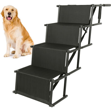 Auto Haustiertreppe Auto Klappbare,Haloyo®,Hundetreppe Stufen Rampe für Hunde,Hunderampe für Autos,LKWs,SUVs,Treppe für große und kleine Hunde,Schwarz