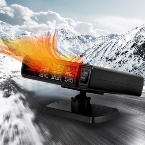 Auto Heizlüfter 12V 120W Tragbare Auto Heizung, 2 in 1 Heizung Kühlung, Autoheizung Fenster Entfroster Demister, 360° Drehbar Schnelleheizung Zusatzheizung, die in Stecker Zigarettenanzünde