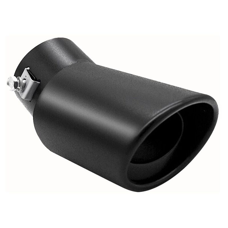 Image of SNQ - Auto Hinten Auspuffrohr Spitze Edelstahl Runde Schalldämpfer Schwarz Zubehör