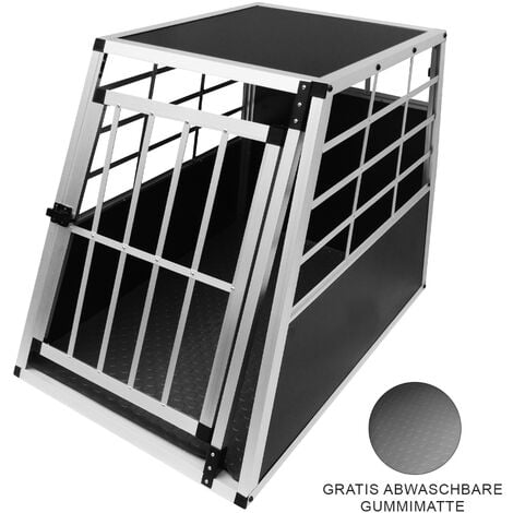 Auto Hundetransportbox große Einzelbox Hundebox Transportbox Gitterbox Fahrzeugbox Kofferraumbox Katzen Hunde Aluminium Trapez