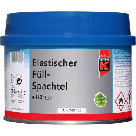 Auto-K Elastischer Füllspachtel + Härter 1000 g Spachtel Spachtelmasse