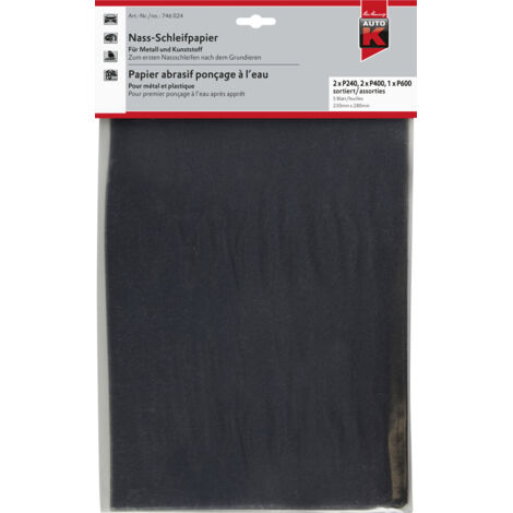 Auto-K Nass-Schleifpapier P 1000, 23 x 28 cm, 5 Stück Schleifen Schmirgelpapier