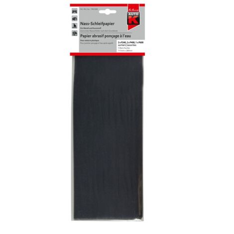 Auto-K Nass-Schleifpapier-Set 5 teilig 2 x P240/P400, 1 x P 600 Schleifen