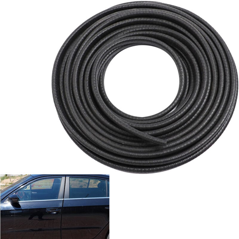 DK - Striscia anticollisione per auto, striscia sigillante per auto, striscia antigraffio anticollisione a forma di u, nera, 5 metri