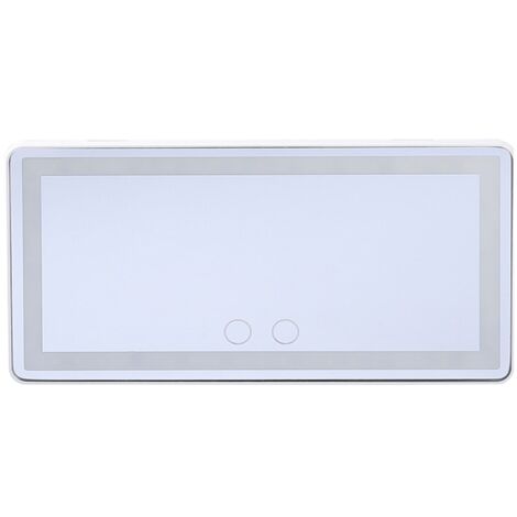 Auto-Kosmetikspiegel, Sundiguer, LED-Beleuchtung, wiederaufladbar, dreifarbig verstellbar, ABS/Glas/elastisches Material, schwarz