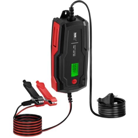Auto Ladegerät Batterieladegerät Pkw Kfz LCD automatisch 10 A 12 V 200 Ah - Schwarz, Rot