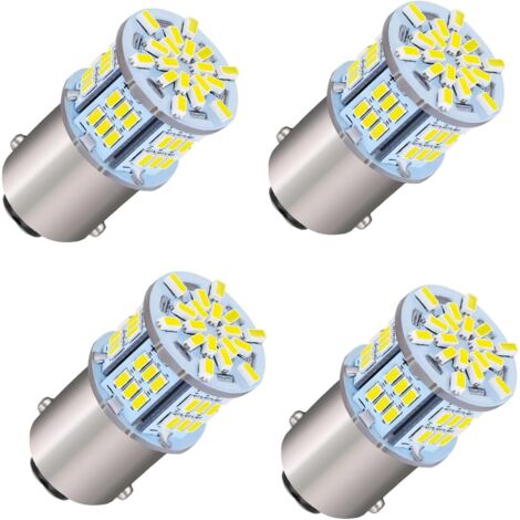 Auto-LED-Lampe, 4 Stück 1157 Weiß 6500-7000K LED 12V P21W, LED-Blinkerbirnen für Autobremslicht, für Motorrad, Wohnmobil, Auto
