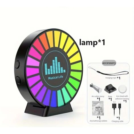 Auto-Lufterfrischer mit LED-Ambientebeleuchtung und Musik-Rhythmusfunktion – App- und sprachgesteuerte RGB-Beleuchtung für den Lüftungsauslass (USB-C)